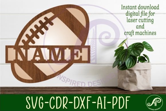 Download Football/ Rugby Ball Name Sign Svg Laser - Sign Collection