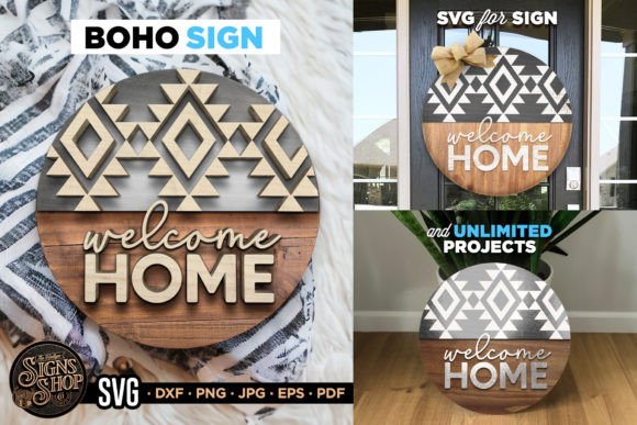 Download Welcome Home | SVG BOHO Geometric Sign - Sign Collection