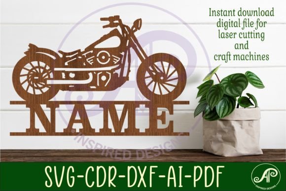 Download Motorcycle Name Sign Svg Laser Cut File - Sign Collection