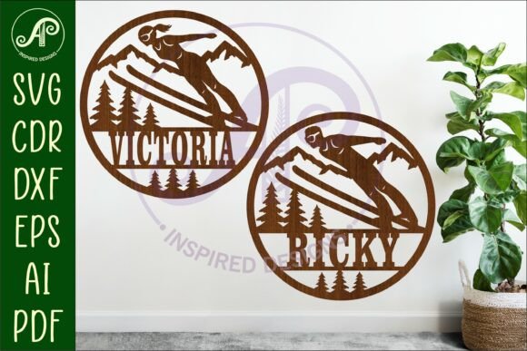 Download Ski Jumper Name Sign SVG Bundle - Sign Collection