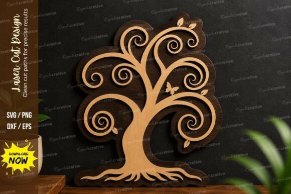 Download Swirl Tree Design Laser Cut Svg File - Sign Collection