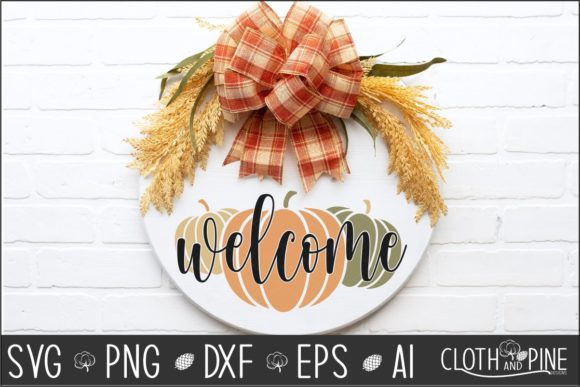 Download Fall Welcome Sign with Pumpkins - Sign Collection
