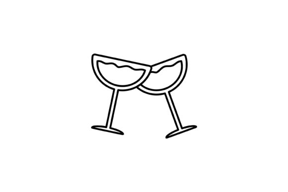 Download Twin Glass Party Icon Outline Design - Sign Collection