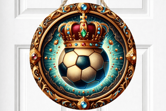Download Royal Soccer Ball Crown Gold Door Sign - Sign Collection