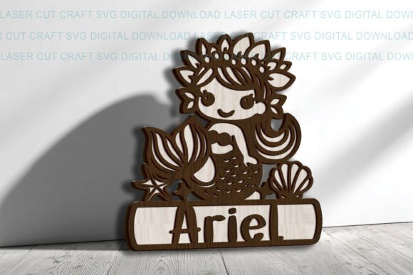 Download Mermaid Toddler Name Round Sign SVG Cut - Sign Collection