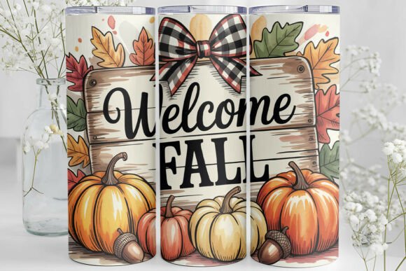 Download Welcome Fall Tumbler Wrap Design - Sign Collection