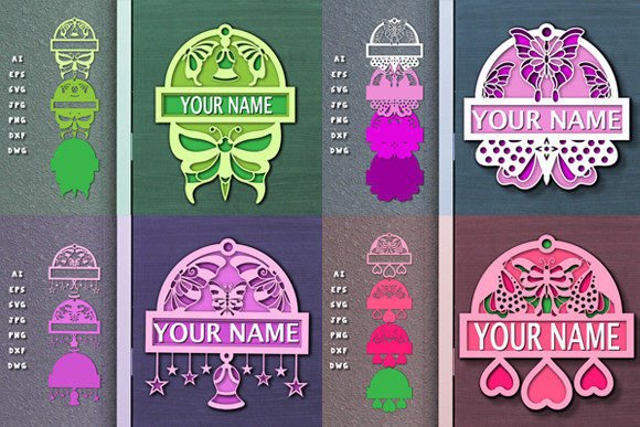 Download 3D Butterfly Name Sign Laser Cut Bundle - Sign Collection