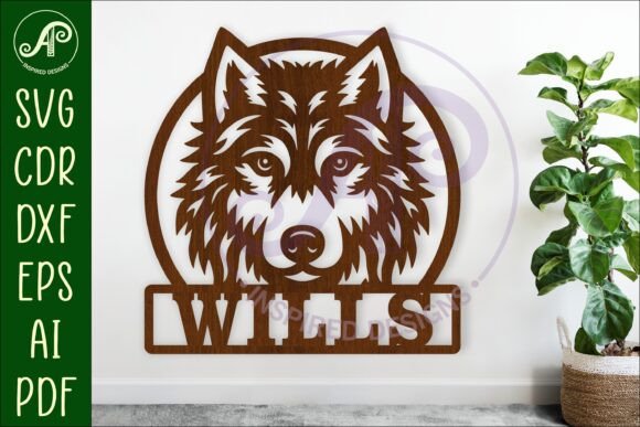 Download Wolf Face Name Wall Art Sign, SVG File - Sign Collection