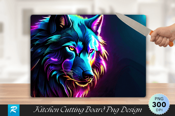 Download Neon Wolf Cutting Board PNG Design - Sign Collection