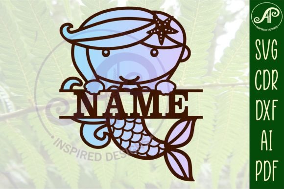 Download Mermaid Shape Name Sign SVG Cut File - Sign Collection