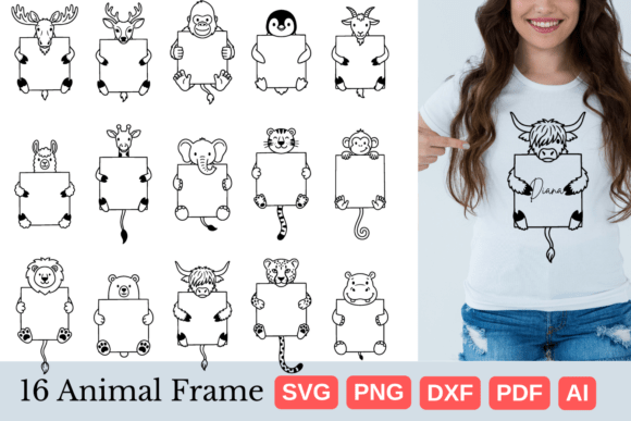 Download Cute Animals Holding Blank Sign SVG Bund - Sign Collection