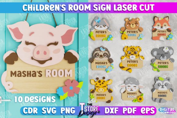 Download Children's Room Signs Bundle | Door Sign - Sign Collection