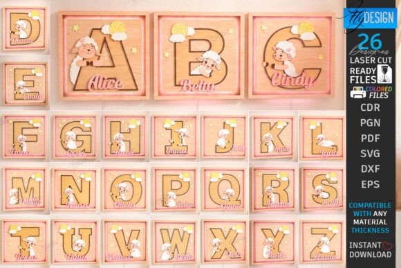 Download Nursery Name Sign Alphabet Laser Cut Set - Sign Collection