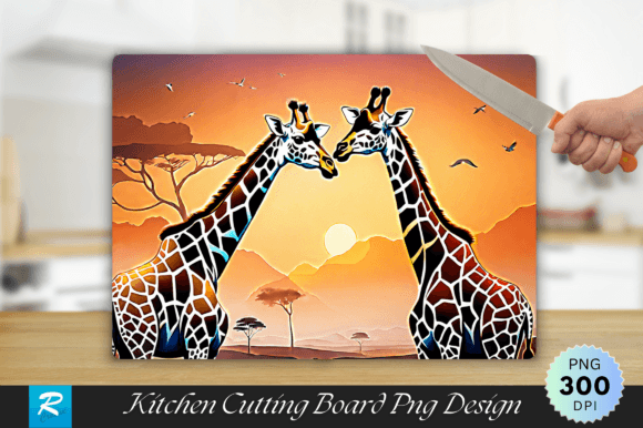 Download Giraffe Couple Cutting Board PNG Design - Sign Collection