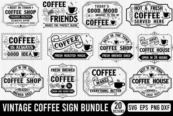Download Vintage Coffee Sign SVG Bundle. - Sign Collection