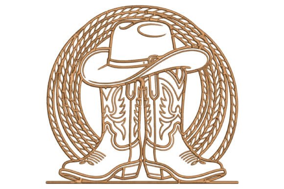 Download Western Cowboy Embroidery Design - Sign Collection