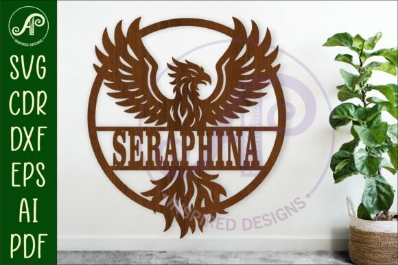 Download Phoenix Bird Name Sign Design for Laser - Sign Collection