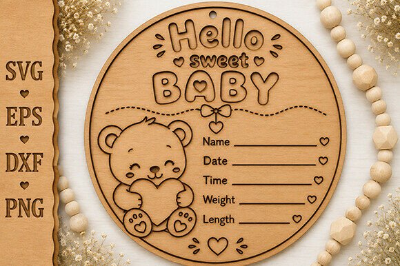 Download Baby Milestone Sign Laser Cut File - Premium Resources