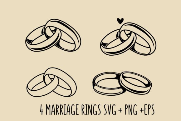 Download Marriage Rings Svg Bundle Outline Design - Sign Collection