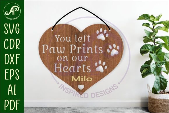 Download Pet Memorial Heart Wall Sign, SVG File - Sign Collection