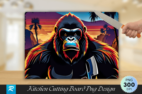 Download Angry Gorilla Cutting Board PNG Design - Sign Collection