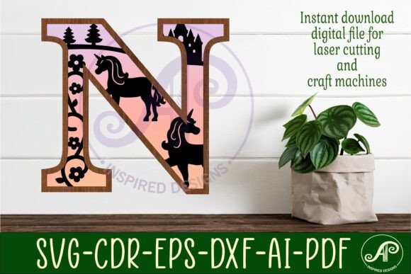 Download Unicorns Letter Wall Sign N - Sign Collection