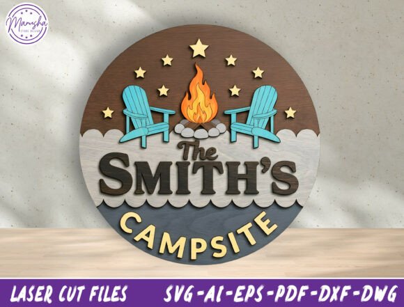 Download Campsite Layered Sign Laser Cut File Svg - Sign Collection
