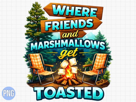 Download Funny Camping Friends Marshmallow PNG - Camping Collection
