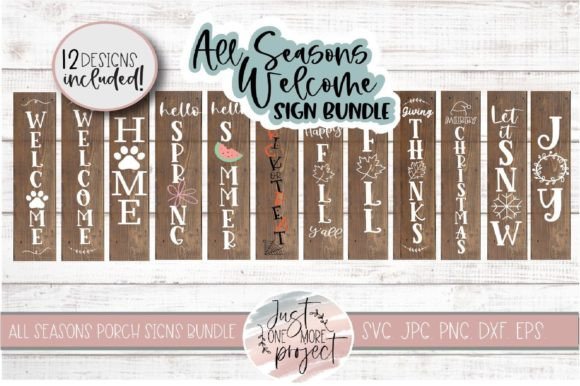 Download All Seasons Welcome Sign Bundle SVG - Sign Collection