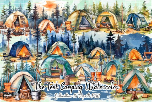 Download The Tent Camping Watercolor Clipart PNG - Camping Collection