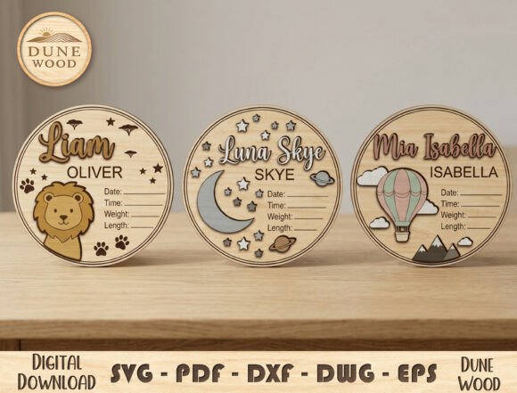 Download Personalized Baby Birth Sign SVG Bundle - Sign Collection