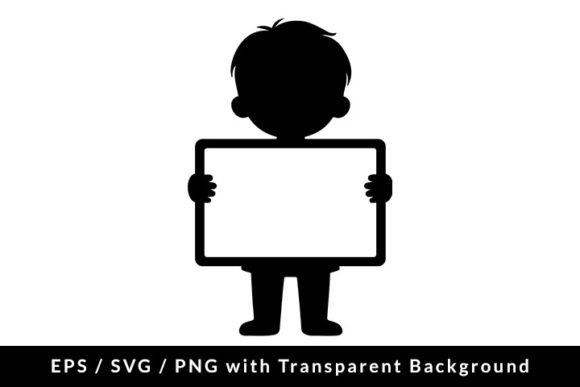 Download Kid with Blank Sign Board SVG EPS PNG - Sign Collection