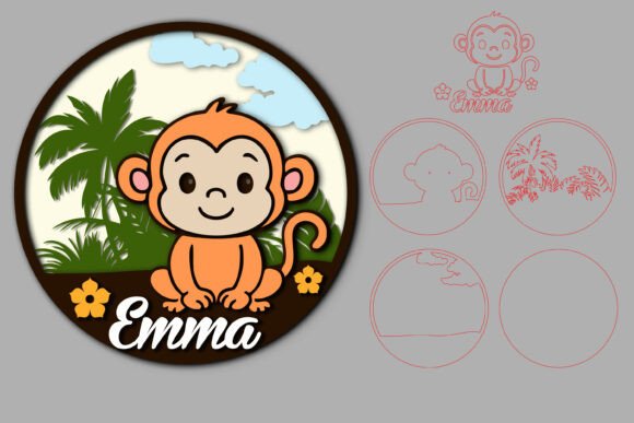Download Monkey Baby Name Sign SVG - Sign Collection