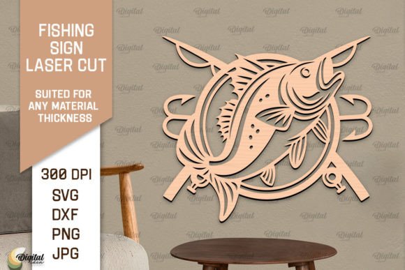 Download Fishing Sign LaserCut. Fishing Decor SVG - Sign Collection