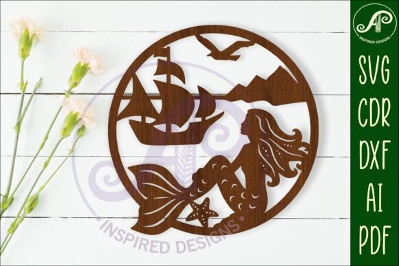 Download Mermaid and Ship Wall Art Sign, SVG File - Sign Collection