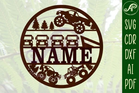 Download Monster Truck Name Sign SVG Cut File - Sign Collection