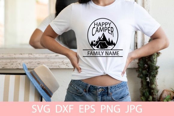 Download Happy Camping Family Monogram Name SVG - Camping Collection