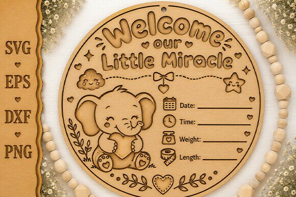 Download Baby Milestone Sign Laser Cut File - Premium Resources