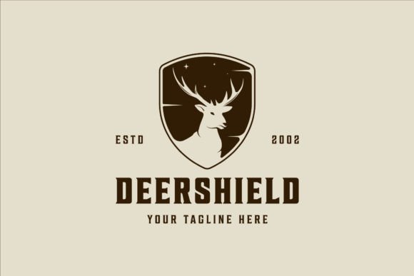 Download Shield Deer Vintage Logo Vector Design - Sign Collection