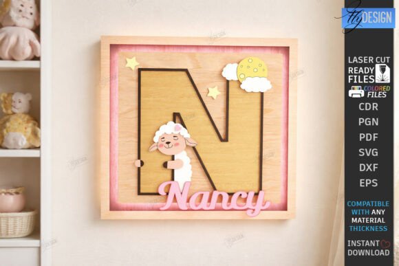 Download Nursery Name Sign Alphabet Laser Cut SVG - Sign Collection
