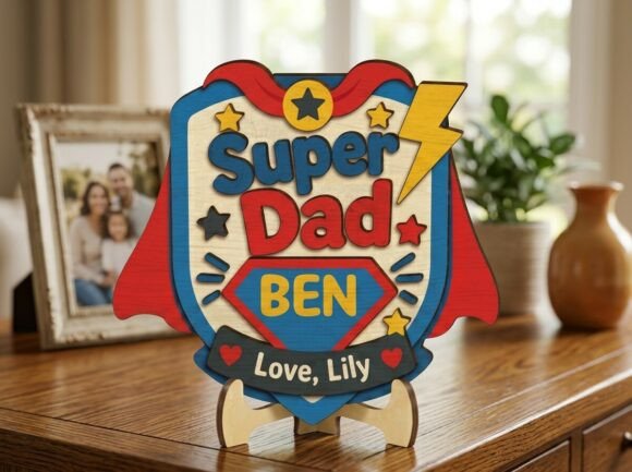 Download Super Dad Stand Sign Customized File - Sign Collection
