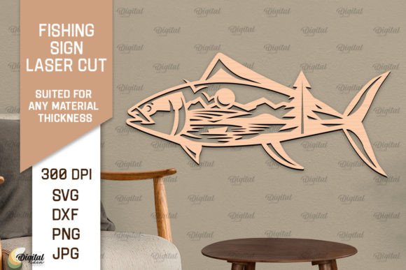 Download Fishing Sign LaserCut. Fishing Decor SVG - Sign Collection