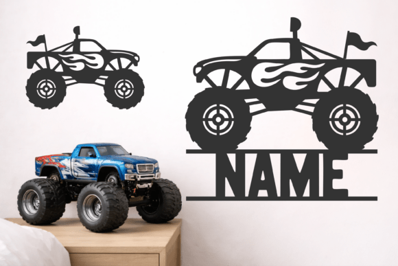 Download Monster Truck Svg Round Sign Laser Cut - Sign Collection