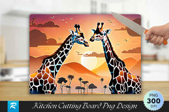 Download Giraffe Couple Cutting Board PNG Design - Sign Collection