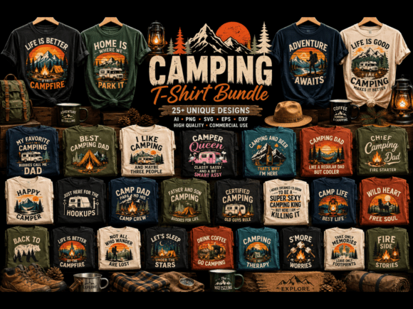 Download Retro Camping SVG Bundle Outdoor Design - Sign Collection