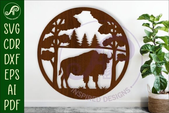 Download Bison Forest Wall Art Sign, SVG File. - Sign Collection