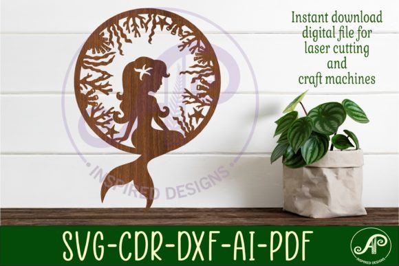 Download Mermaid Wall Art Sign, SVG File. Vector - Sign Collection
