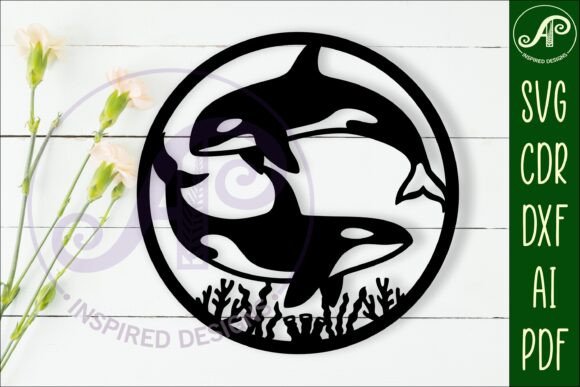 Download Orcas, Killer Whales Wall Sign Svg Laser - Sign Collection